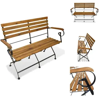 vidaXL Gartenbank Klappbar 112 cm Massivholz Akazie - Gartenbänke - Braun