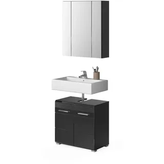 inn.furn Leon 2-tlg. Schwarz Hochglanz