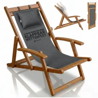 Juskys Tavira Sonnenliege 60 x 110 x 110 cm Dunkelgrau