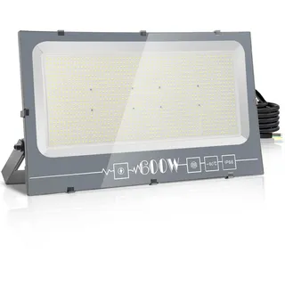 loyal LED Strahler 600W Außen Fluter 6000K Kaltweiß Superhell Scheinwerfer | 60000LM IP66 Wasserdicht Verstellbar mit Bügel für Garten, Garage