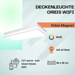 LEDVANCE Smart+ WiFi Deckenleuchte Orbis Magnet 60 x 30 cm Tunable White