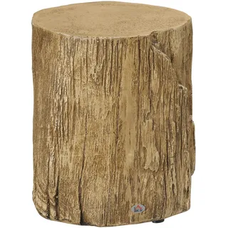 Homcom Beistelltisch Baumstumpf-Optik Beige Naturholz 37 x 43 cm