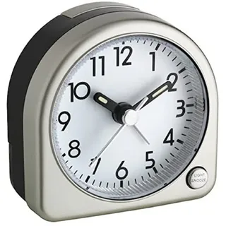 TFA Dostmann Wecker analog, 60.1020.53 Quarzuhr, Reisewecker, mit Weckalarm, champagnerfarben, (L) 61 x (B) 33 x (H) 61 mm