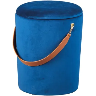 Interlink Hocker Samt 35 x 45 x 35 cm Blau