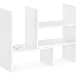 Navaris Bücherwand Schreibtisch-Organizer 64 x 15,5 x 40 cm Weiß