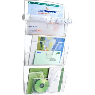 CEP Wandprospekthalter transparent DIN A4 3 Fächer