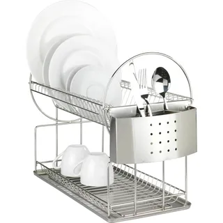 WENKO Geschirr Abtropfer Besteck Korb Camping Ablagen Küchen Ständer Edelstahl