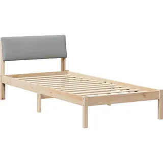 vidaXL Bettgestell Braun und hellgrau 100 x 200 cm Massivholz Kiefer - Braun