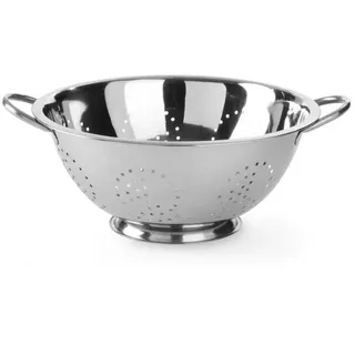 HENDI Seiher, mit Untersatz und 2 Griffen, Sieb, Nudelsieb, Küchensieb, ø340x(H)145mm, Edelstahl (Packung mit 10)