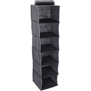 Reisekleider-Organizer, falbar, 6-Teiler, 30x30x120 cm, Zelt- und Garderobensystem, Grau