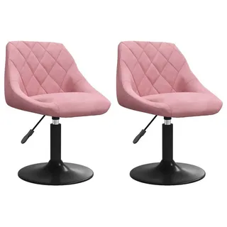vidaXL Esszimmerstühle 2 Stk. Drehbar Rosa Samt - Rosa