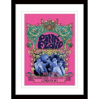 Pyramid International Pink Floyd Poster, gerahmt, Konzertposter, Sammlerausgabe ('67 Gig mit weißem Rand), 30 x 40 cm, Rahmen – offizieller Merchandise, mehrfarbig, 40,6 x 30,5 cm