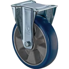 BS Rollen, Möbelrollen, Bockrolle D.200mm Trgf.800kg Bockrollen PU Platte L138xB109mm Farbe Rl.blau