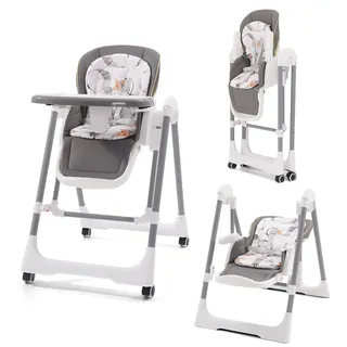 arkyomi hochstuhl baby 3in1 kinderstuhl mit fußstütze/rollen,baby hochstuhl ab geburt,kinderhochstuhl klappbar ab 6-36 monate Kinder kleinkinder(grau)