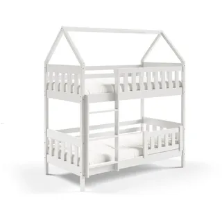 masseno Etagenbett Elena 80 x 160 cm Kiefer massiv weiß