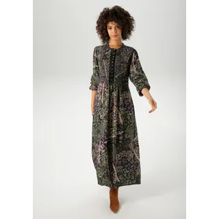 Aniston CASUAL Maxikleid Blumendruck Dunkelgrün/Lila/Vanille/Gelb/Hellgrün/Grün/Fuchsia/Flieder/Blau 48