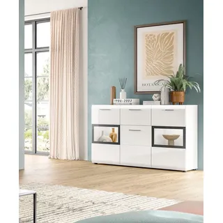 INOSIGN Sideboard »FLORENZ, hochwertige MDF-Front,Rillenfräsung,2 Glastüren,1 Schublade« 1 Stk. tlg.