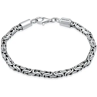 Armkette KUZZOI "Armband Herren Königskette Robust 925 Silber" Gr. 190, grau, Armbänder, Herren, 190, Silber 925 (Sterlingsilber), Armkette