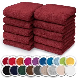 NatureMark Handtuchset 10-tlg. bordeaux rot