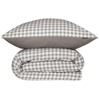 SCHIESSER Bettwäscheset Vichy - Renforcé - 2-teilig - 135 x 200 cm - Grau