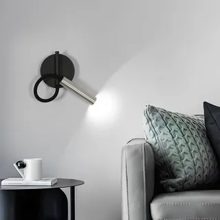 Tealight Leselampe Wandmontage, LED Wandleuchte Innen, Reading Lamp, Leselampe Wand,Kaltweißes 6500K, Bett Leselicht 360° Schwenkbar Schwanenhals Lampe aus Metall für Nachttisch Schlafzimmer (Silber)