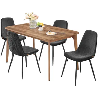 VASAGLE Esstisch, Esszimmertisch, Küchentisch, ausziehbare Tischplatte, 120 kg belastbar, für Esszimmer, Büro, Arbeitszimmer, schlichtes Design - Braun