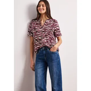 STREET ONE Bluse mit Split Neck und Print minimal Rose 44