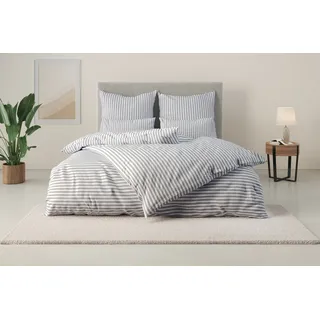 LeGer Home by Lena Gercke Bettwäsche »Linnea« 2 Stk., tlg. aus 100% Baumwolle, Streifendesign grau