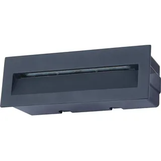 Lucande LED-Wandeinbauleuchte Loya, 23 x 8 cm, grau, IP54 - Schwarz