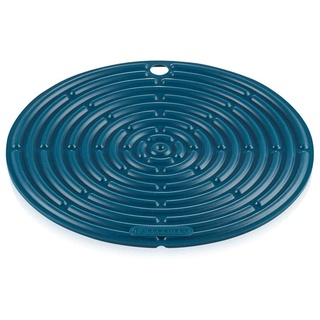 Le Creuset Runder Topflappen aus Silikon, ⌀ 20 cm, Deep Teal, 93000230642200