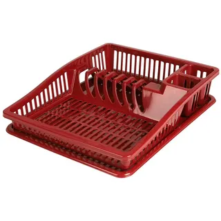 Urban Living Sonoma Geschirrkorb mit Tablett, 38,5 x 31 x 8 cm, Ruby Wine
