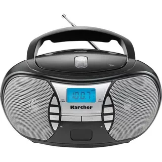 Karcher RR 5025-B tragbares Radio, CD-Player mit Netz-und Batteriebetrieb, UKW-Radio mit AUX-Anschluss & Kopfhöreranschluss, schwarz