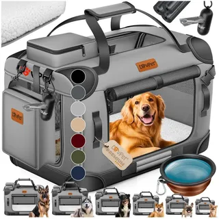 Lovpet LOVPET® Hundebox Hundetransportbox faltbar Inkl.Hundenapf Transporttasche Hundetasche Transportbox für Haustiere, Hunde und Katzen