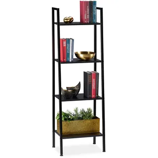 Relaxdays Standregal 136 x 44 x 31,5 cm Schwarz