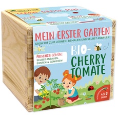 Feel Green ecobox-Kids-Edition Cherry Tomate, Nachhaltige Geschenkidee (100% Eco Friendly), Grow Your Own/Anzuchtset, Made in Austria, Holz