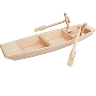 QLEUIFT 1 pcs Einmann-Beibootmodell DIY Holz Boot Modell Holz Segelboot Handwerk kleines Modell Angeln Boot Schiff Dekorieren, Holzbootmodell