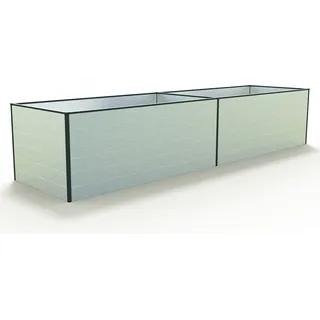 GFP Aluminium Hochbeet KINGSIZE DANIELA - 387 x 77 x 77 cm - Alu natur, Stecksystem, langlebig - Silber