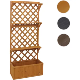 Hochbeet HWC-P69, Pflanz-/Blumenkasten Pflanzkübel Rankgitter Spalier Ablagefläche Holz FSC® 177x77x