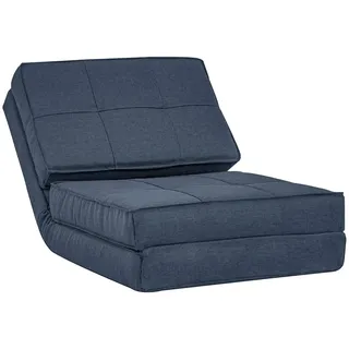 Homcom Bodensofa klappbar Schlafsessel Bodenstuhl 5-stuhfig verstellbar Schlafsofa Einzelsofa Dunkelblau 61 x 73 x 58 cm