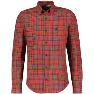 LERROS Langarmhemd »LERROS Karohemd, verdeckter Button-down-Kragen«, grau