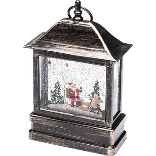 Konstsmide Weihnachtsmann und Kind LED Schneelaterne mit 8,5 x 17,5 x 25 cm