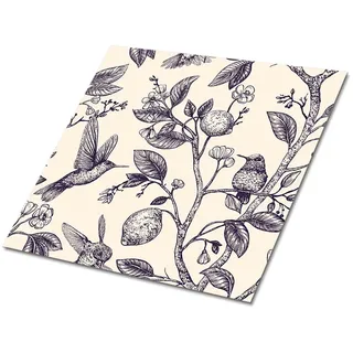 Tulup Fliesenaufkleber 9 Stück 30x30 cm selbstklebend Vögel auf einem Ast , Grau , Textil , 30x1.6x30 cm , Tapeten & Wandverkleidungen, Wandtattoos & Sticker