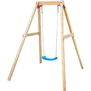 Holz Gartenschaukel für Kinder GINGER HOME, 156x200x201 cm, wetterfest, mit Kunststoffsitz - Blau