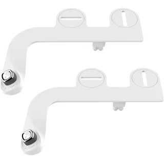 Bio Bidet SlimEdge Bidet-Aufsatz für Toilette, nicht elektrisch, selbstreinigende Doppeldüsen für vorne und hinten, Kaltwasserwäsche, einstellbarer Wasserdruck, ultradünnes Design, Weiß, 2 Stück