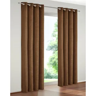 Vorhang WIRTH "B-Holmsund" Gr. 4, braun, B:132cm H:200cm, Chenille, Polyacryl, Gardinen, Vorhang