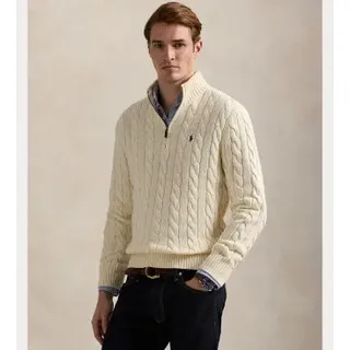 Polo Ralph Lauren für Herren. 710810841015 Beigefarbener Baumwolljersey in ecru gestrickter Baumwolljersey (L), Lässig, Baumwolle