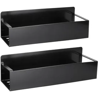 Foyucool Magnetisches Gewürzregal 2er Set, Kohlenstoffstahl Schwarz | Bohrfrei für Kühlschrank & Metallflächen. Praktischer Organizer in Groß & Klein – ideal zur platzsparenden Küchengestaltung.