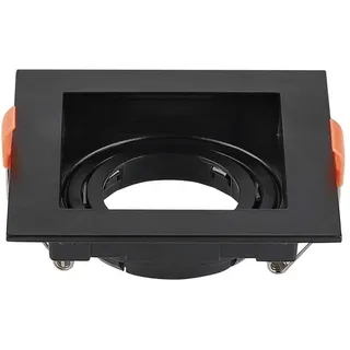 V-TAC VT-933-B LED-Einbaustrahler quadratisch GU10 Schwarz, Abmessungen (außen): 102 x 102 x 42 mm, Einbaugröße des Lochs: 95 x 95 mm