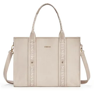 Missnine Tragetasche Canvas-Laptoptasche 15,6 Zoll Handtasche Damen Aktentasche für Damen große Kapazität Handtasche für Büro Schule Reisen Khaki