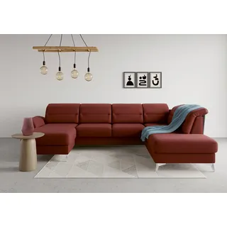 Wohnlandschaft SIT & MORE "Sinatra U-Form", rot (bordeaux), B:326cm H:85cm T:220cm, 100% Polyester, Sofas, Wohnlandschaft, optional mit Kopfteilverstellung und Armteilfunktion etc.